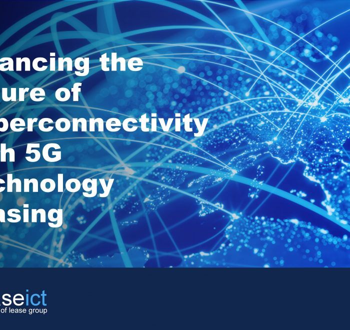 Image of a blue lit up globe with lines to show connectivity to demonstrate the benefits of 5G technology leasing