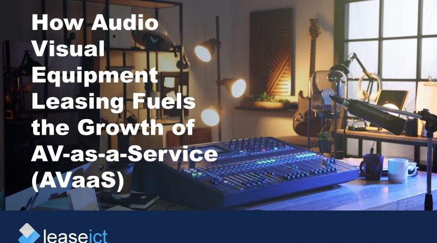 Audio Visual equipment on a desk to illustrate the benefits of audio visual equipment leasing