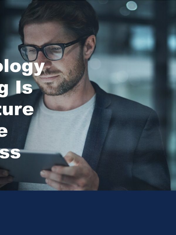 Title image of a man holding a tablet device to illustrate the benefit of technology leasing